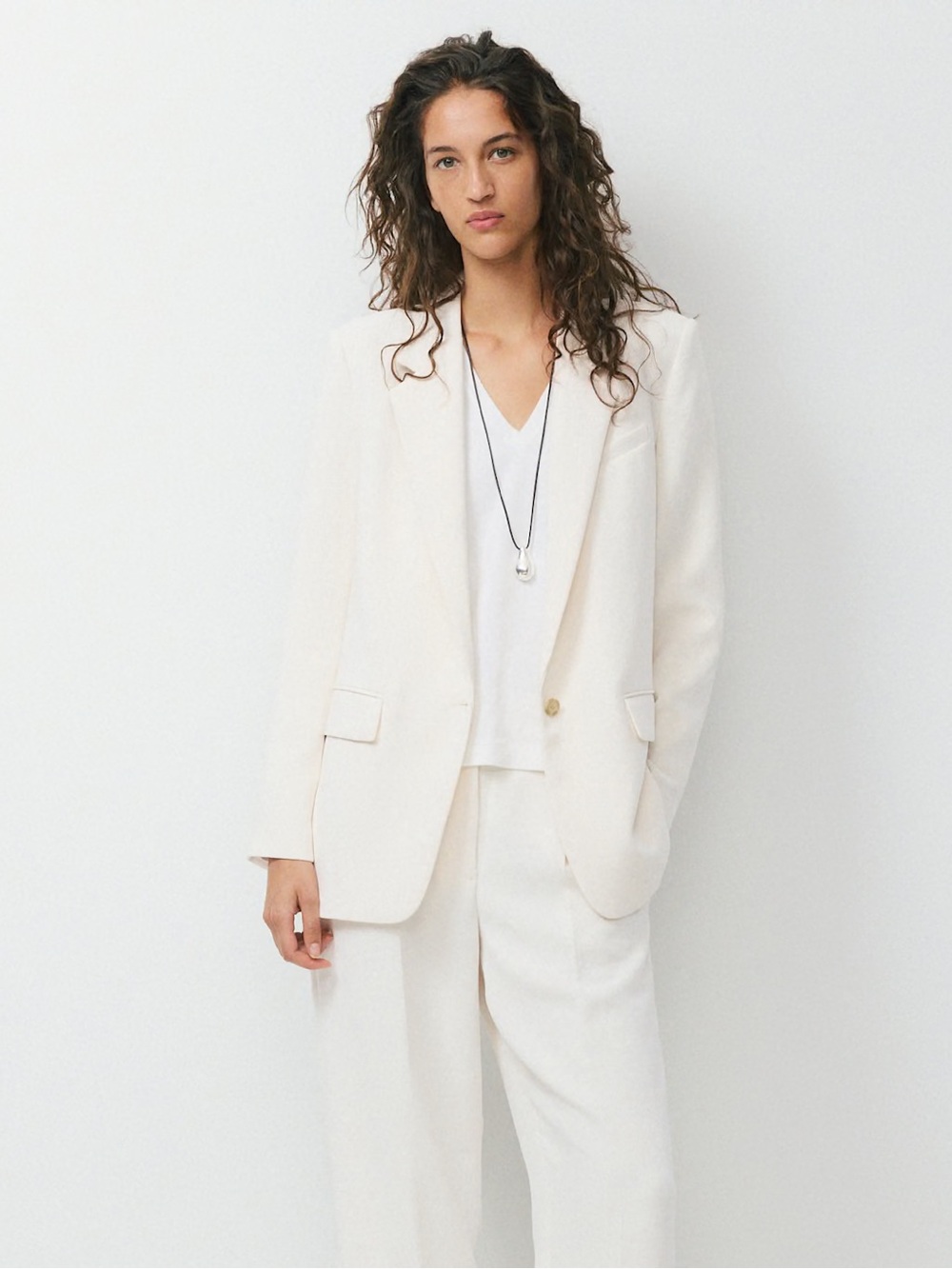 Aritzia Wilfred Generation Suit Blazer Crepette in Light Birch Size Medium $248